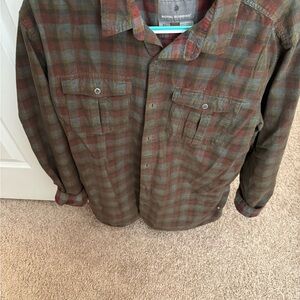 Royal Robbins Men's Checkered Shirt Jacket - Brown and Gray